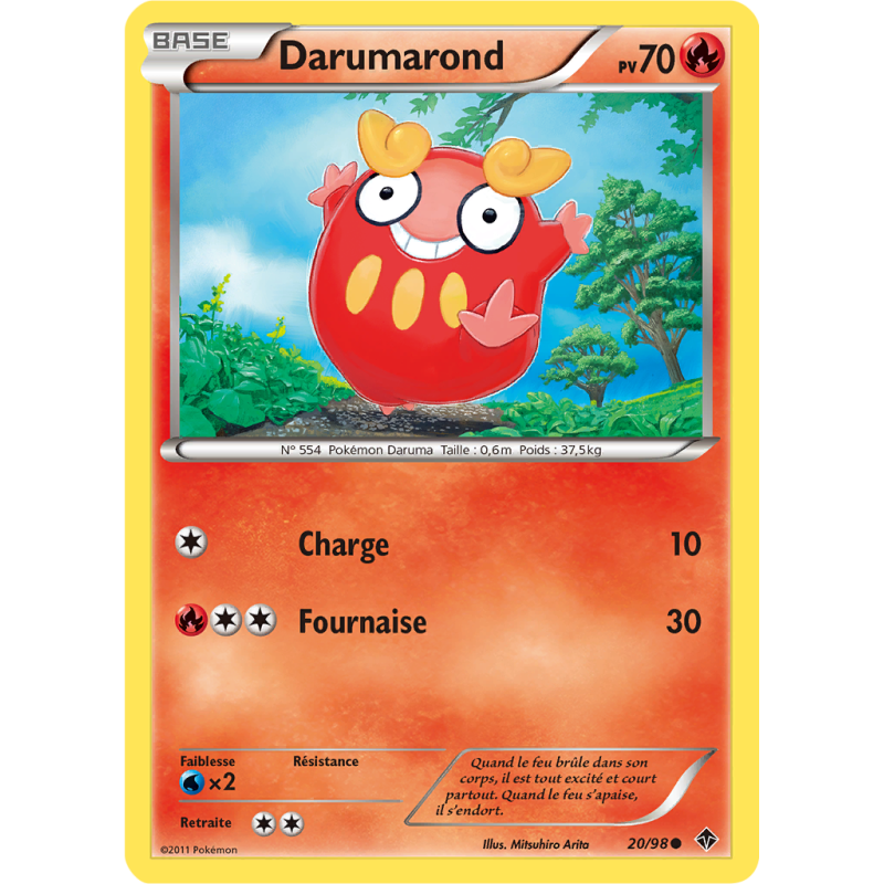 Carte Pokémon Darumarond 20/98 Commune Pouvoirs Émergents