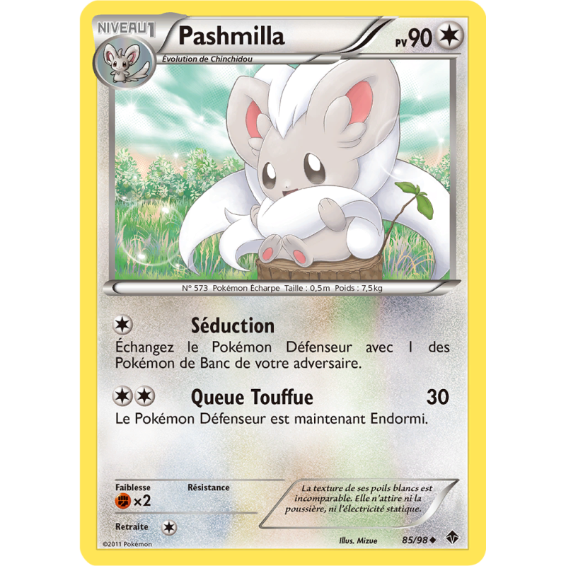 Carte Pokémon Pashmilla 85/98 Peu commune Pouvoirs Émergents