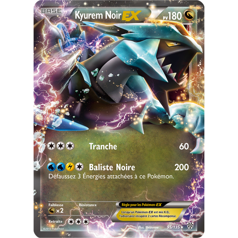 Carte Pokémon Kyurem Noir-EX 95/135 Ultra Rare Tempête Plasma