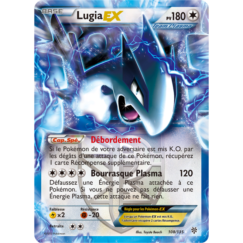 Carte Pokémon Lugia-EX 108/149 Ultra Rare Tempête Plasma