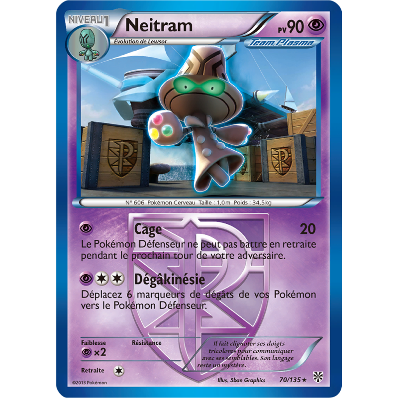 Carte Pokémon Neitram 70/135 Rare Tempête Plasma