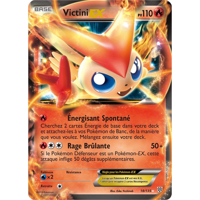 Carte Pokémon Victini-EX 18/135 Ultra Rare Tempête Plasma