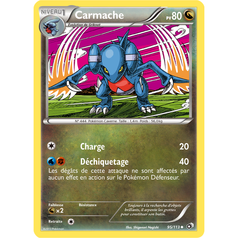 Carte Pokémon Carmache 95/113 Peu commune Trésors Légendaires