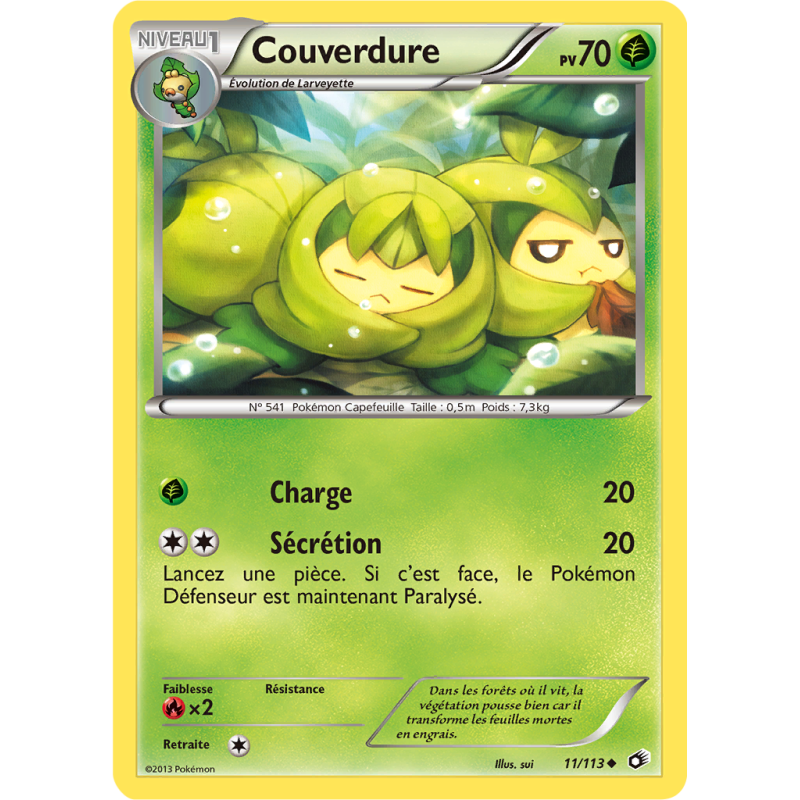 Carte Pokémon Couverdure 11/113 Peu commune Trésors Légendaires