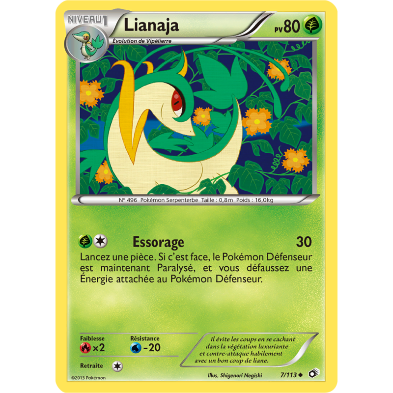 Carte Pokémon Lianaja 7/113 Peu commune Trésors Légendaires