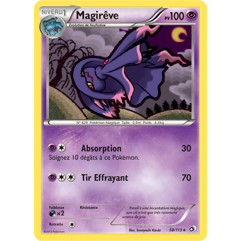 Carte Pokémon Magirêve 58/113 Rare Trésors Légendaires