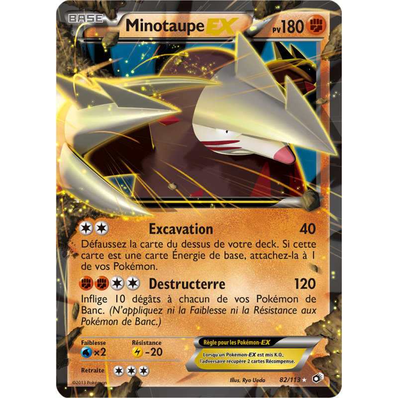 Carte Pokémon Minotaupe-EX 82/113 Ultra Rare Trésors Légendaires