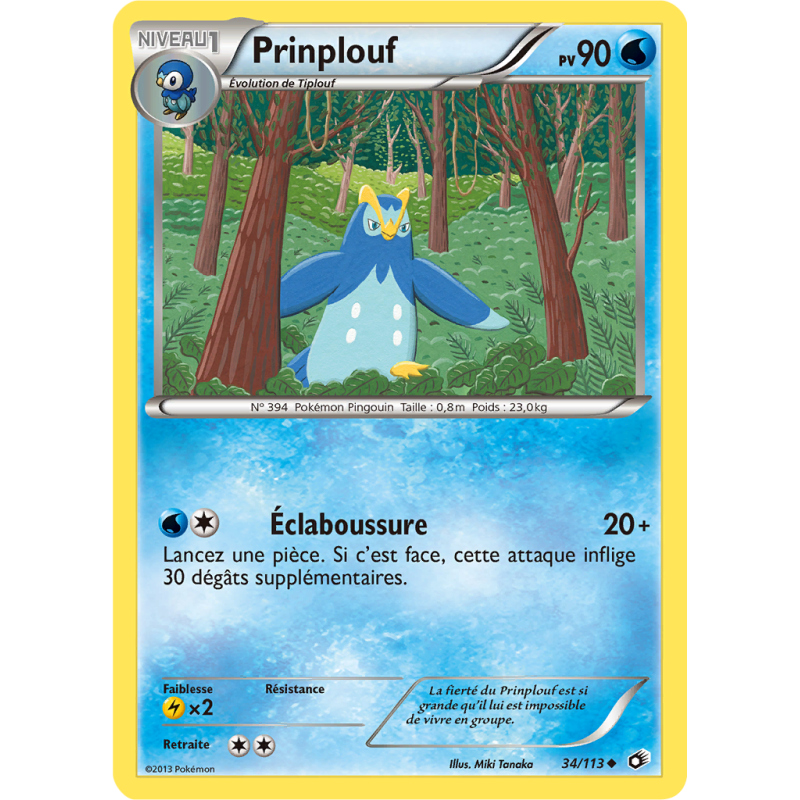 Carte Pokémon Prinplouf 34/113 Peu commune Trésors Légendaires