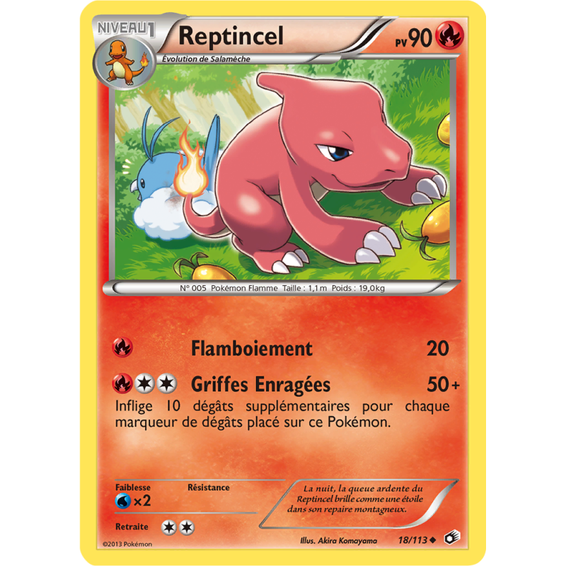 Carte Pokémon Reptincel 18/113 Peu commune Trésors Légendaires
