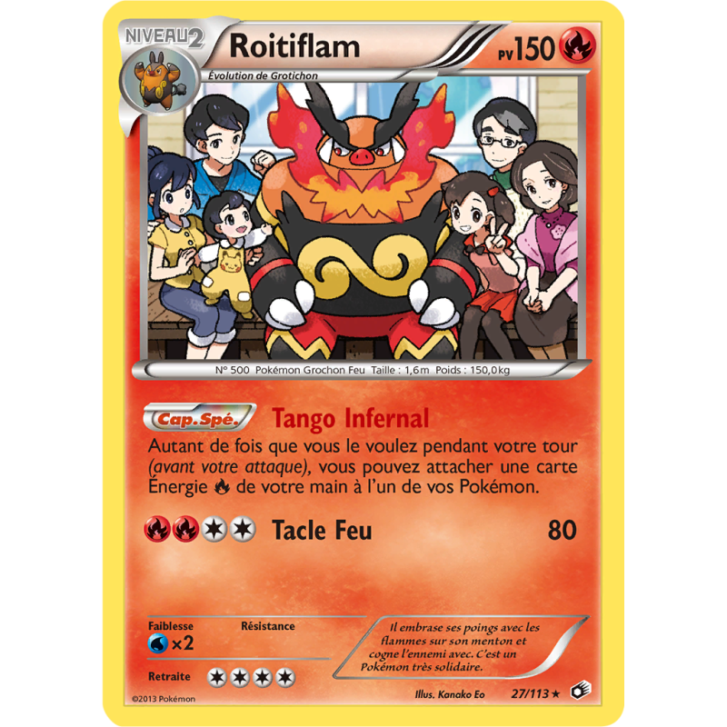Carte Pokémon Roitiflam 27/113 Holographique Trésors Légendaires