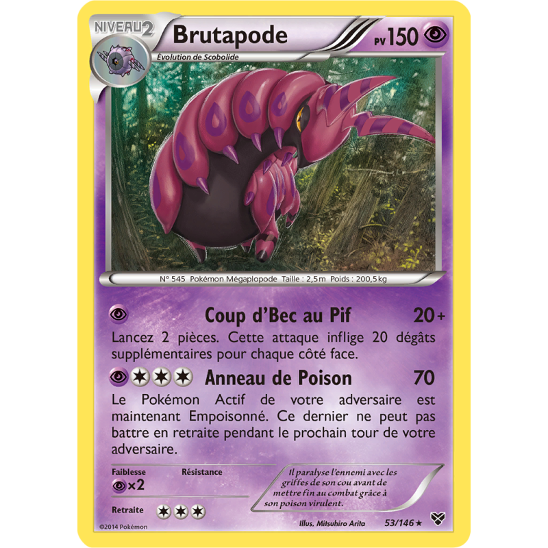 Carte Pokémon Brutapode 53/146 Rare XY (JCC)