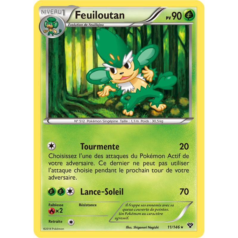 Carte Pokémon Feuiloutan 11/146 Rare XY (JCC)