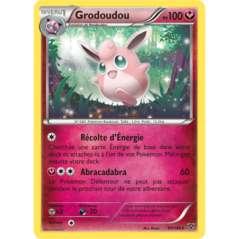 Carte Pokémon Grodoudou 89/146 Rare XY (JCC)