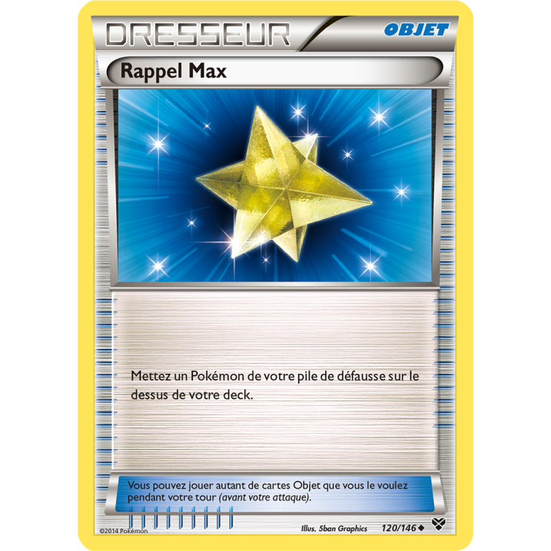 Carte Pokémon Rappel Max 120/146 Peu commune XY (JCC)