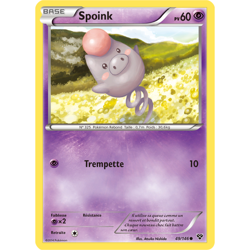 Carte Pokémon Spoink 49/146 Commune XY (JCC)