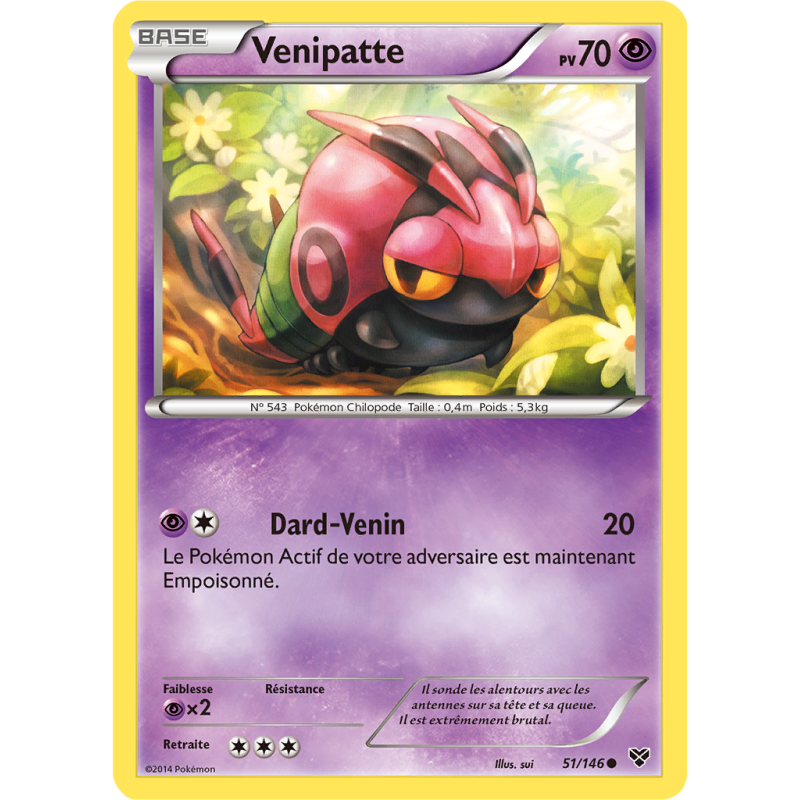 Carte Pokémon Venipatte 51/146 Commune XY (JCC)