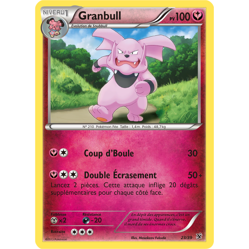 Carte Pokémon Granbull 23/39 Aucune Bienvenue à Kalos