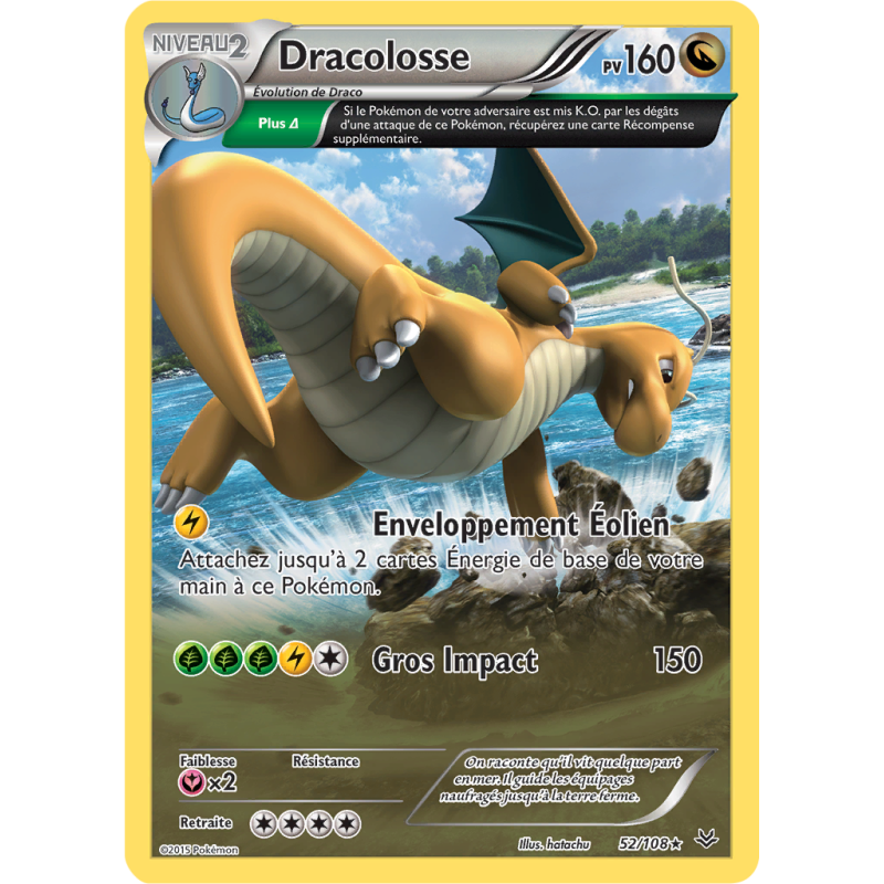 Carte Pokémon Dracolosse 52/108 Holographique Ciel Rugissant
