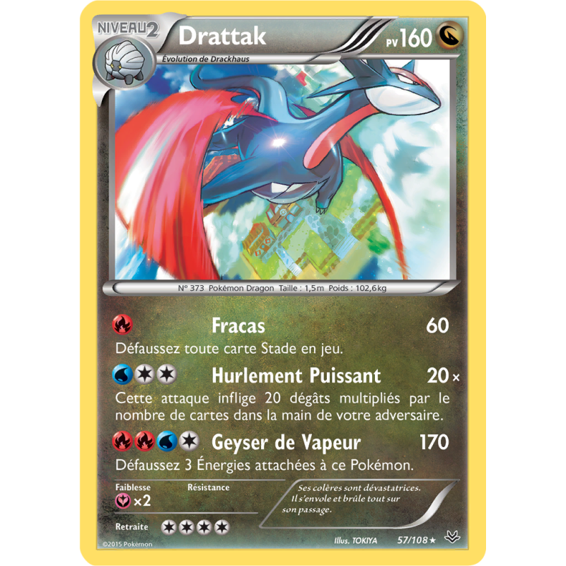 Carte Pokémon Drattak 57/108 Holographique Ciel Rugissant