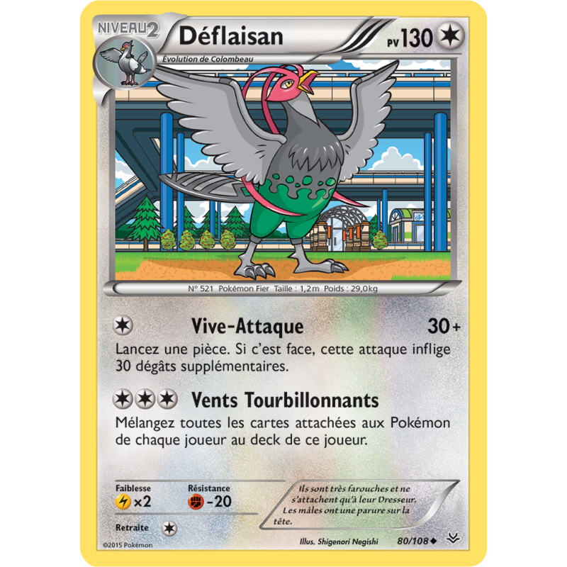 Carte Pokémon Déflaisan 80/108 Peu commune Ciel Rugissant