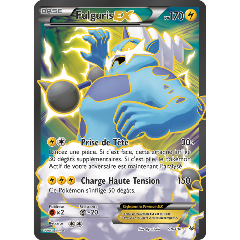 Carte Pokémon Fulguris-EX 98/108 Ultra Rare Ciel Rugissant