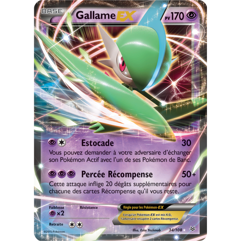 Carte Pokémon Gallame-EX 34/108 Ultra Rare Ciel Rugissant