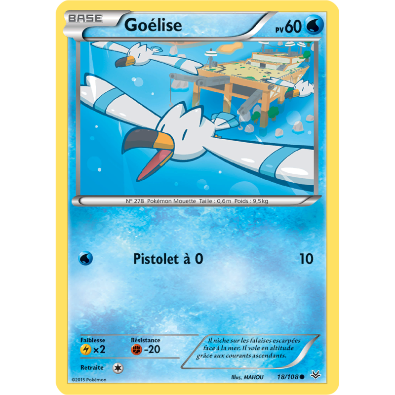 Carte Pokémon Goélise 18/108 Commune Ciel Rugissant