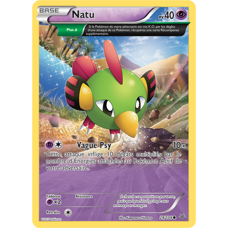 Carte Pokémon Natu 28/108 Commune Ciel Rugissant