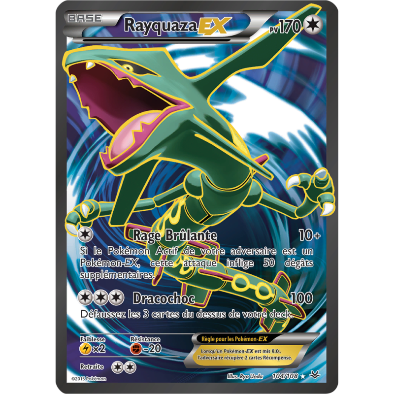 Carte Pokémon Rayquaza-EX 104/108 Ultra Rare Ciel Rugissant