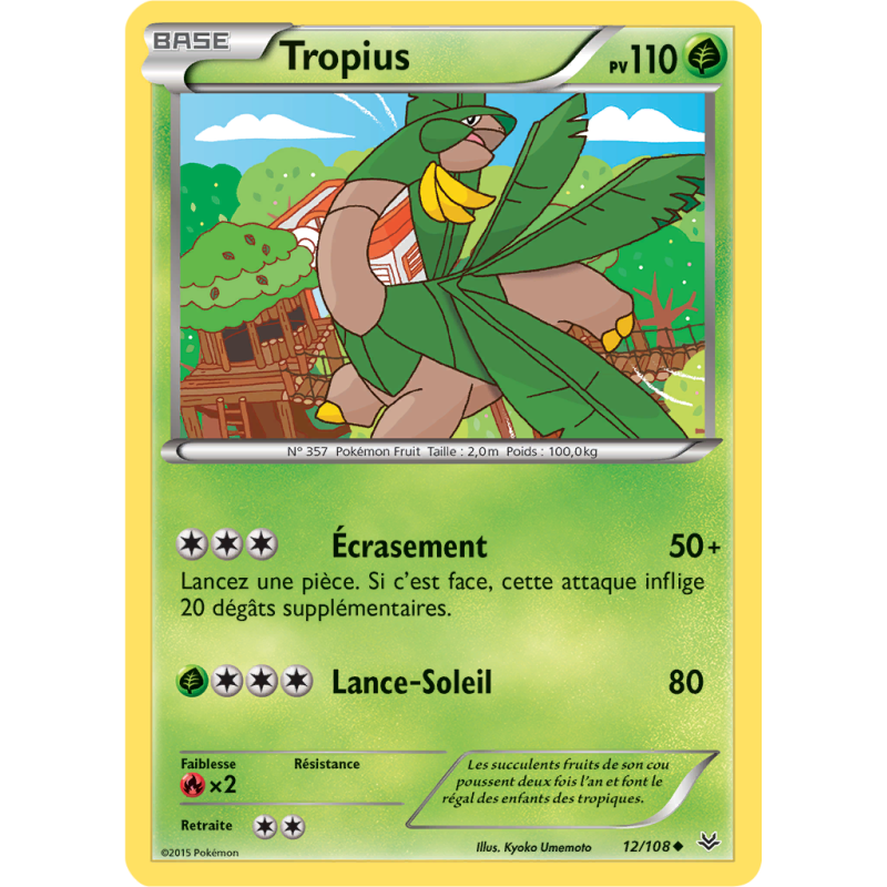 Carte Pokémon Tropius 12/108 Peu commune Ciel Rugissant