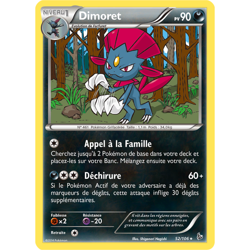 Carte Pokémon Dimoret 52/106 Rare Étincelles