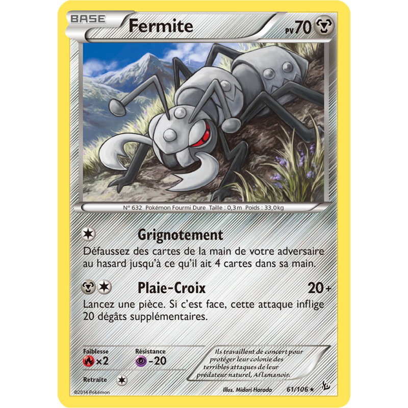 Carte Pokémon Fermite 61/106 Rare Étincelles