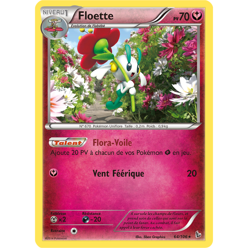 Carte Pokémon Floette 64/106 Rare Étincelles