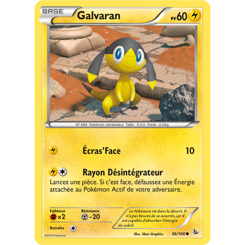 Carte Pokémon Galvaran 36/106 Commune Étincelles