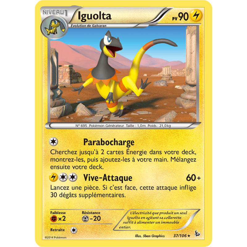 Carte Pokémon Iguolta 37/106 Rare Étincelles