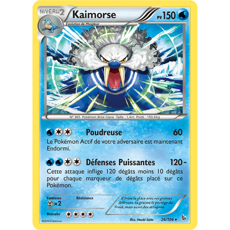 Carte Pokémon Kaimorse 26/106 Rare Étincelles