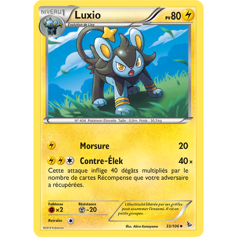 Carte Pokémon Luxio 33/106 Peu commune Étincelles