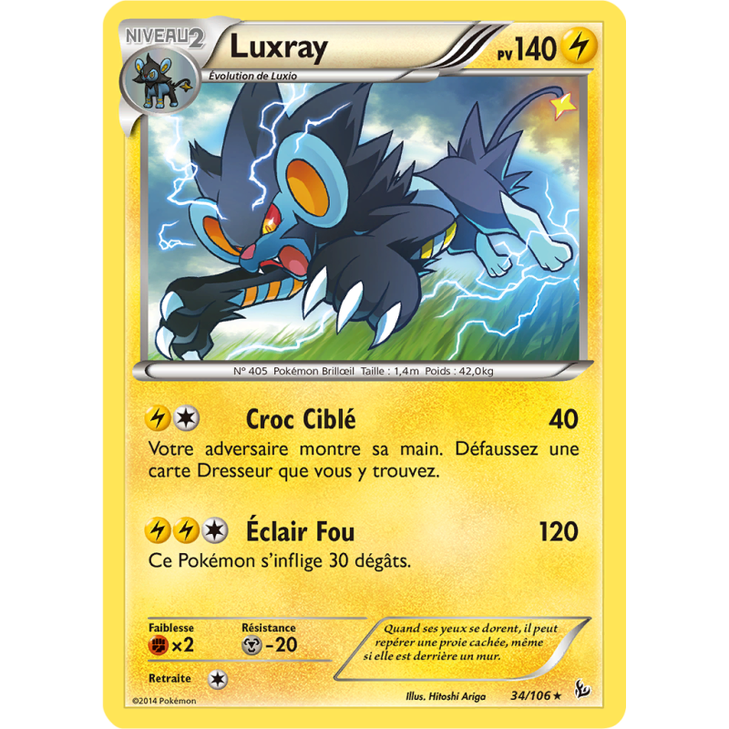 Carte Pokémon Luxray 34/106 Rare Étincelles