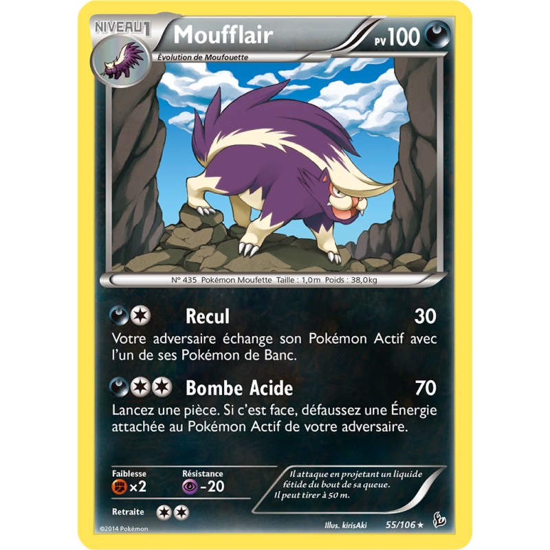 Carte Pokémon Moufflair 55/106 Rare Étincelles