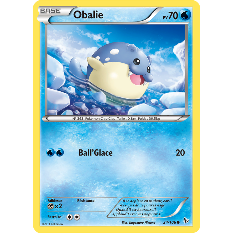 Carte Pokémon Obalie 24/106 Commune Étincelles