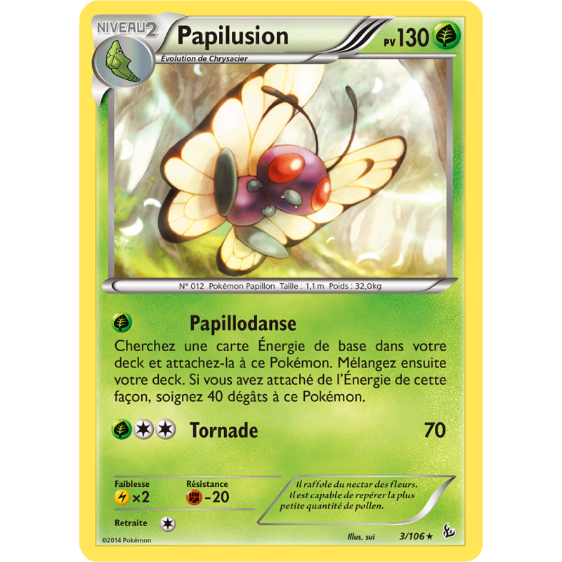 Carte Pokémon Papilusion 3/106 Rare Étincelles
