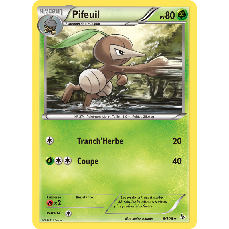 Carte Pokémon Pifeuil 6/106 Peu commune Étincelles