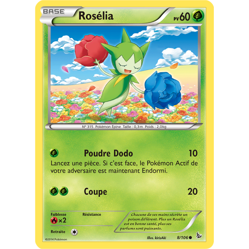 Carte Pokémon Rosélia 8/106 Commune Étincelles