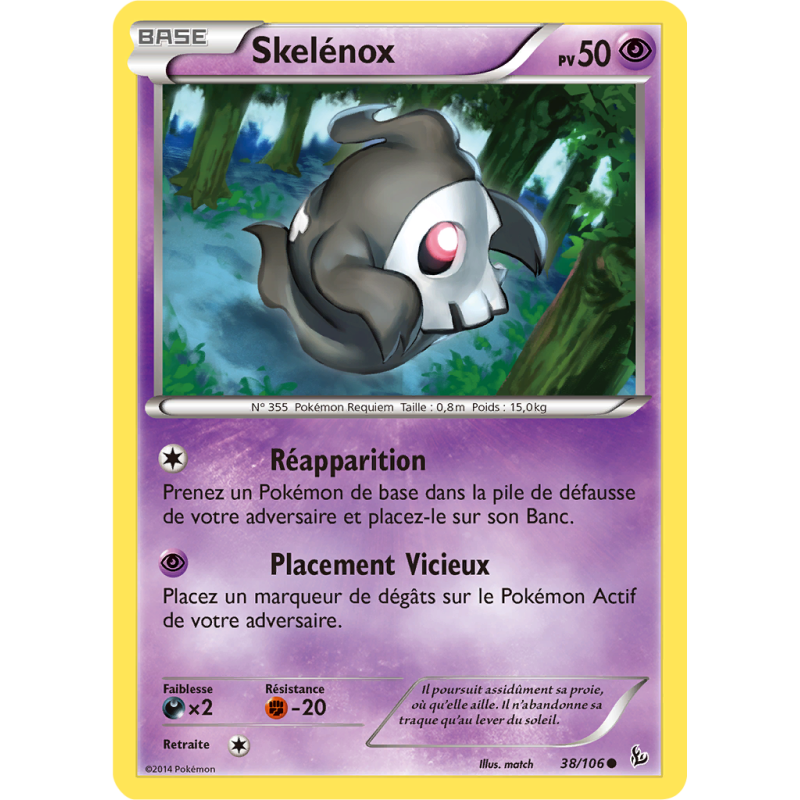 Carte Pokémon Skelénox 38/106 Commune Étincelles