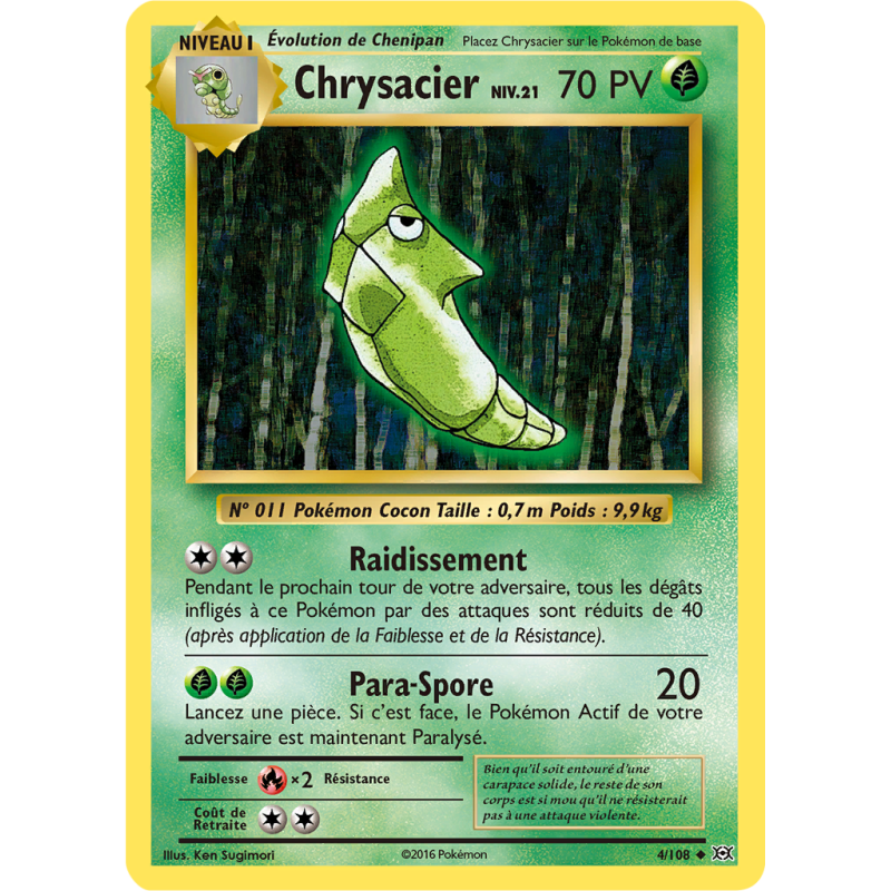Carte Pokémon Chrysacier 4/108 Peu commune Évolutions