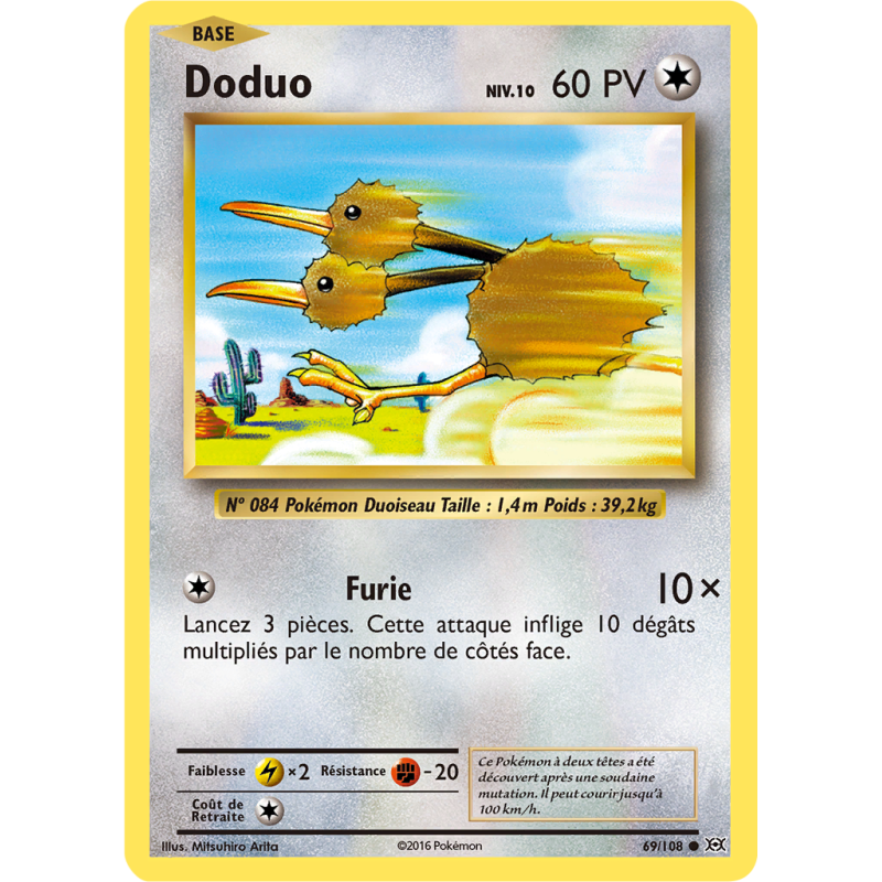 Carte Pokémon Doduo 69/108 Commune Évolutions