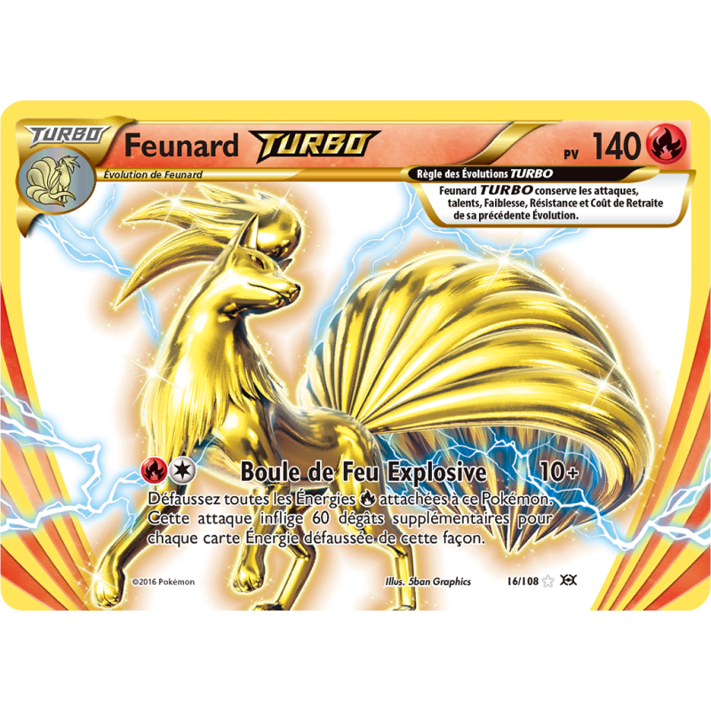 Carte Pokémon Feunard TURBO 16/108 Turbo Évolutions