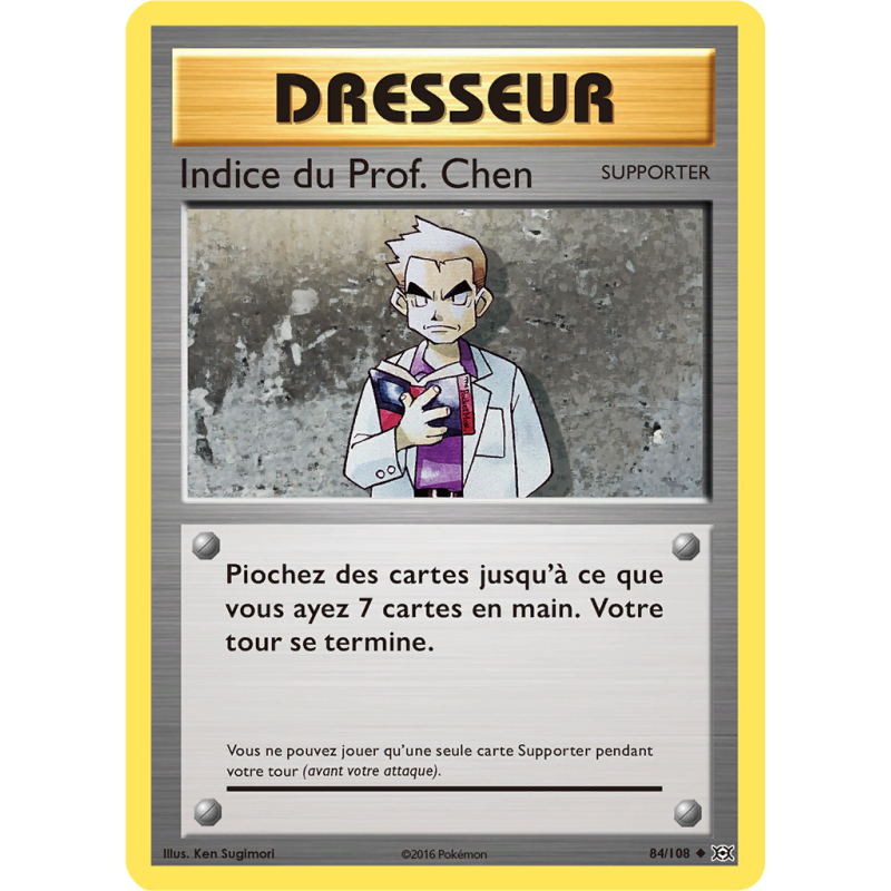 Carte Pokémon Indice du Prof. Chen 84/108 Peu commune Évolutions