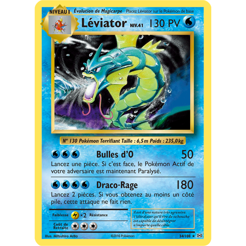 Carte Pokémon Léviator 34/108 Rare Évolutions