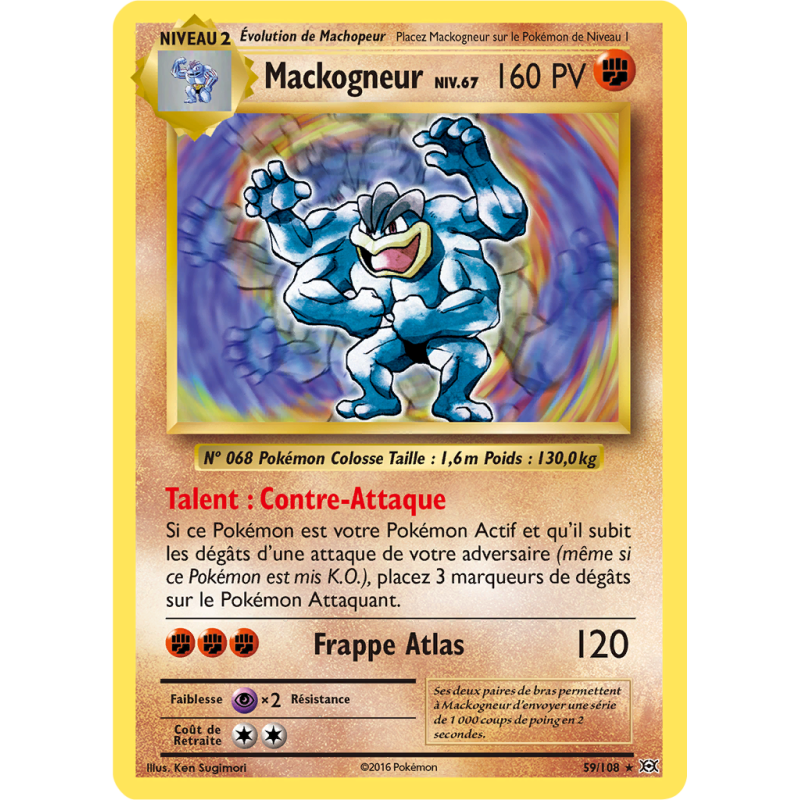 Carte Pokémon Mackogneur 59/108 Holographique Évolutions